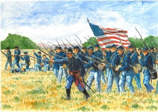 Italeri Military 1/72 American Civil War Union Infantry (50) Kit