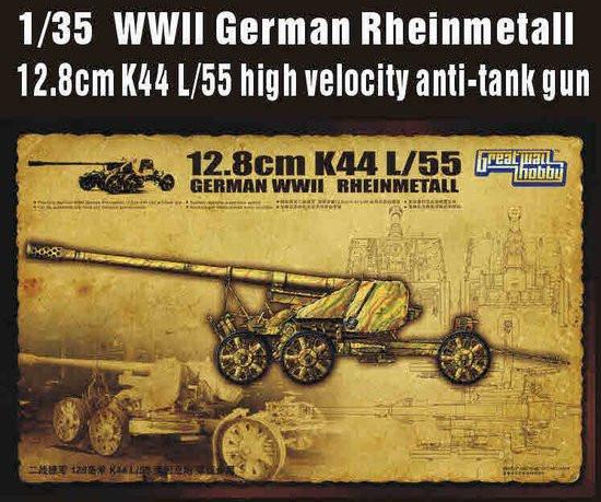 Lion Roar Military 1/35 WWII German Rheinmetall 12.8cm K44 L/55 High Velocity Anti-Tank Gun Kit