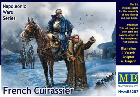 Master Box 1/32 Napoleonic Wars French Mounted Cuirassier & Russian Girl Winter Dress Kit