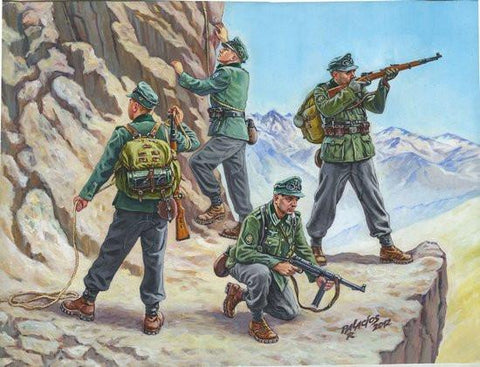 Zvezda 1/72 German Mountain Troops 1939-43 (4) (Snap Kit)
