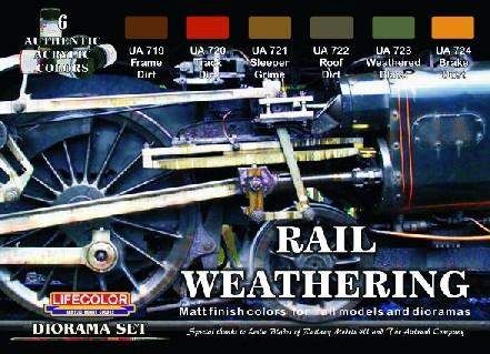 Lifecolor Acrylic Rail Weathering Diorama Acrylic Set (6 22ml Bottles)