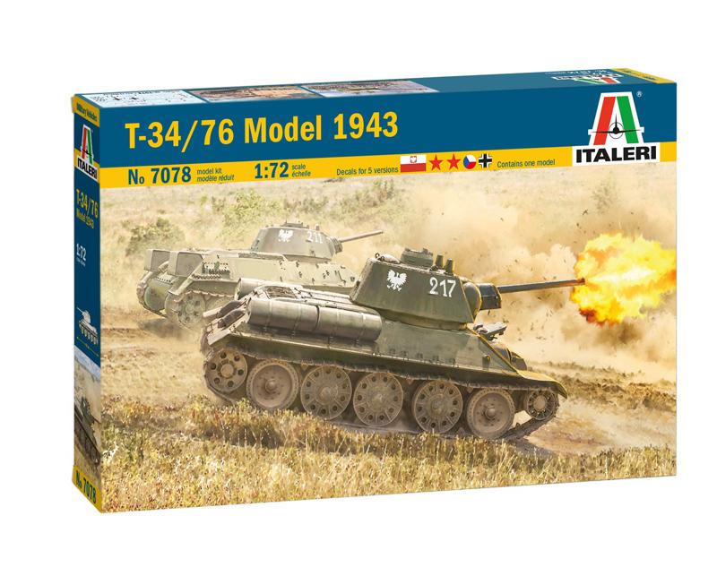 Italeri Military 1/72 T34/76 Model 1943 Russian Tank Kit