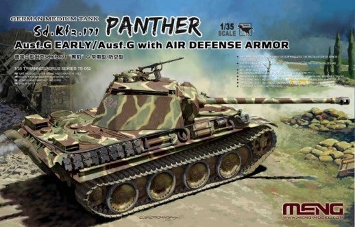 Meng Military 1/35 SdKfz 171 Panther Ausf G Early German Medium Tank w/Air Defense Armor Kit