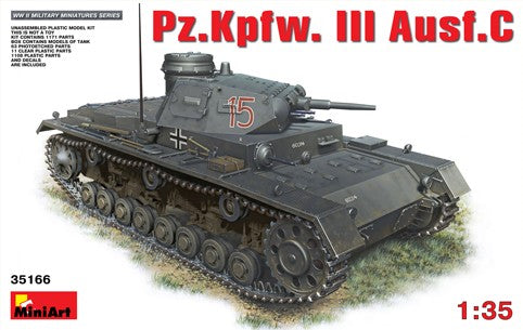 MiniArt Military Models 1/35 PzKpfw III Ausf C Tank Kit