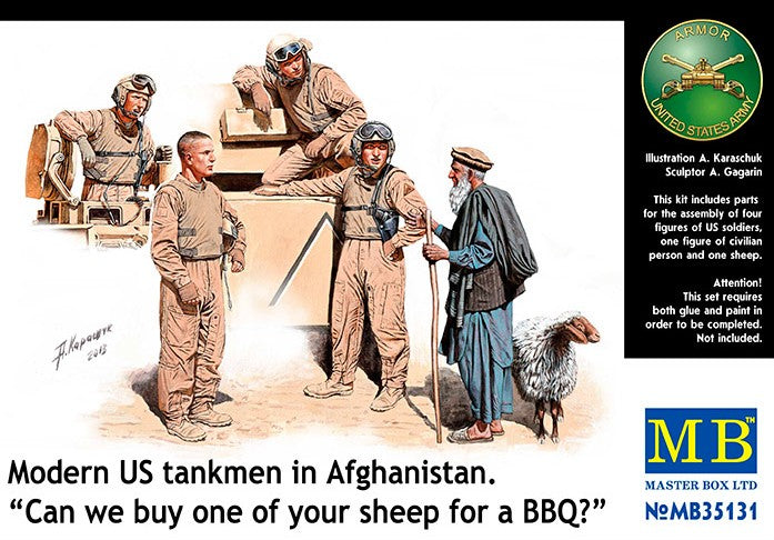 Master Box Ltd 1/35 Modern US Tankmen Afghanistan (5 w/Sheep) Kit