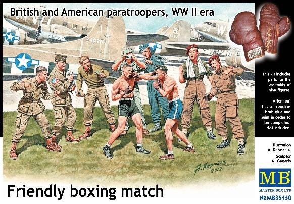 Master Box Ltd 1/35 WWII British & US Paratroopers in Friendly Boxing Match (9) Kit