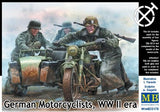 Master Box Ltd 1/35 German Motorcyclists WWII Era (4) Kit