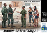 Master Box Ltd 1/35 Somewhere in Saigon US Soldiers (3) & Prostitutes (2) Vietnam War (New Tool) Kit