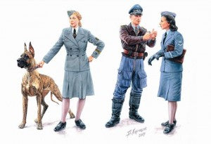 Master Box Ltd 1/35 Women at War: Luftwaffe Assistants (2 Women, Man, Dog) Kit