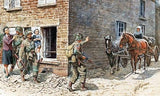 Master Box Ltd 1/35 US Soldiers & Civilians France (6 Figs, 2 Horses & Cart) Kit