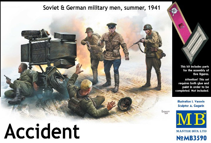 Master Box Ltd 1/35 Accident, German Soldiers (2) & Soviet Soldiers (3) Kit