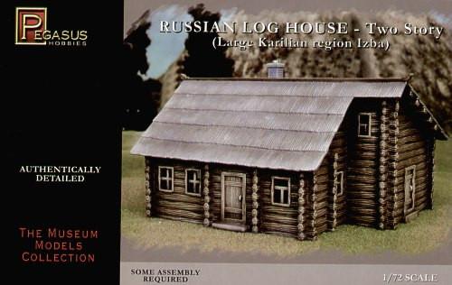 Pegasus Military 1/72 Russian 2-Story Log House Snap Kit