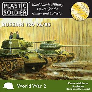 Plastic Soldier 15mm WWII Russian T34 76/85 Tank (5) Kit