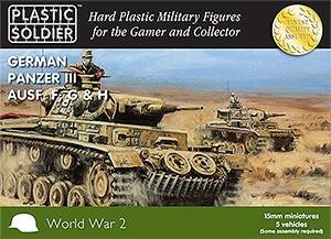 Plastic Soldier 15mm WWII German Panzer III F/G/H Tank (5) Kit