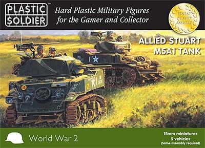 Plastic Soldier 15mm WWII Allied Stuart M5A1 Tank (5) Kit