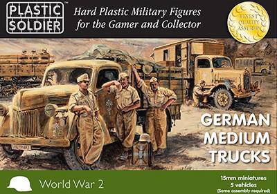 Plastic Soldier 15mm WWII German Medium Trucks (5) Kit