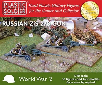 Plastic Soldier 1/72 WWII Russian Zis2/3 Gun (4) & Crew (16) Kit