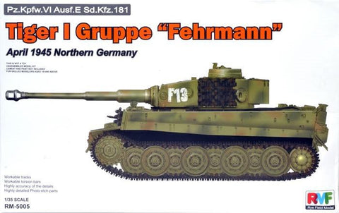 Rye Field Models 1/35 Tiger I Gruppe Fehrmann PzKpfw VI Ausf E SdKfz 181 Tank Apr. 1945 Northern Germany Kit
