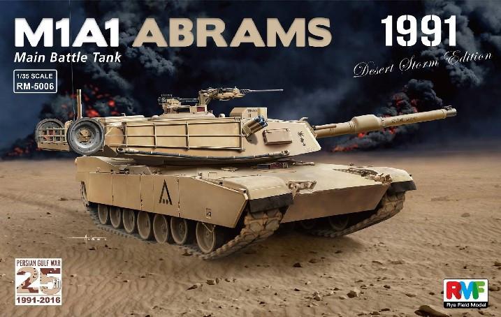 Rye Field Models 1/35 M1A1 Abrams Main Battle Tank Persian Gulf War 1991 Desert Storm Edition Kit