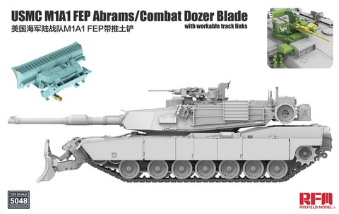 Rye Field 1/35 USMC M1A1 FEP Abrams Main Battle Tank w/Combat Dozer Blade & Workable Track Links Kit