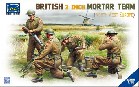 Riich Military 1/35 British 3-Inch Mortar & Team (4) North West Europe Kit