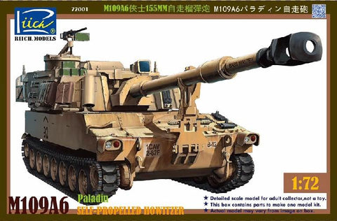 Riich Military 1/72 M109A6 Paladin Self-Propelled Howitzer (New Tool) Kit