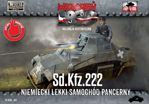First To Fight 1/72 WWII SdKfz 222 German Light Armored Tank Kit