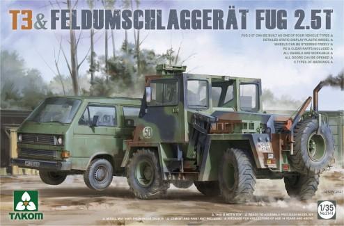 Takom 1/35 Bundeswehr T3 Transporter Truck & Feldumschlaggerat FUG 2.5-Ton Forklift Truck Kit