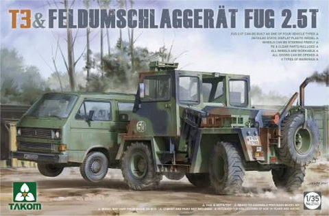Takom 1/35 Bundeswehr T3 Transporter Truck & Feldumschlaggerat FUG 2.5-Ton Forklift Truck Kit