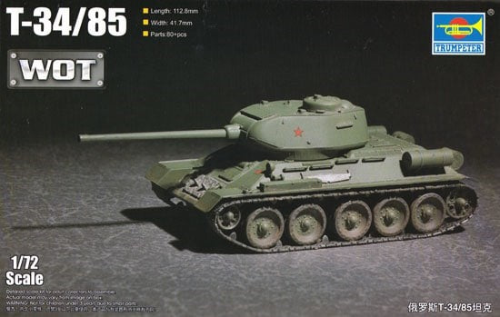 Trumpeter Military Models 1/72 T34/85 Tank (New Variant) Kit