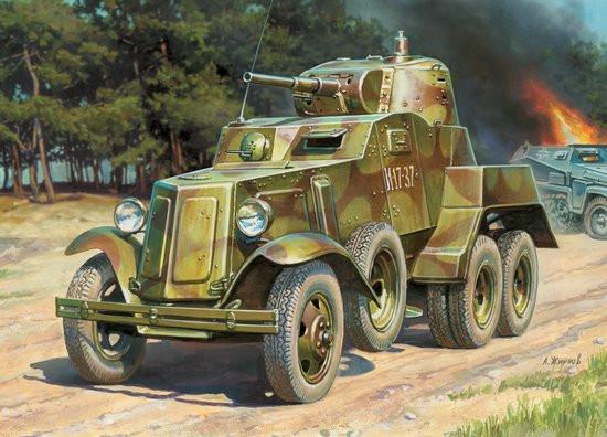 Zvezda 1/100 Soviet BA10 Armored Car Snap Kit