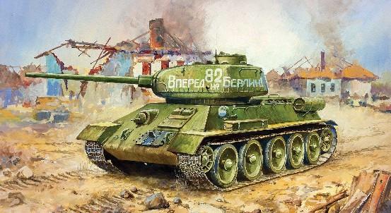 Zvezda 1/100 Soviet T34/85 Tank Snap Kit