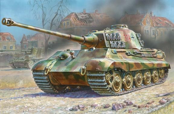 Zvezda 1/100 SdKfz 182 Kingtiger Henschel Tank Snap Kit